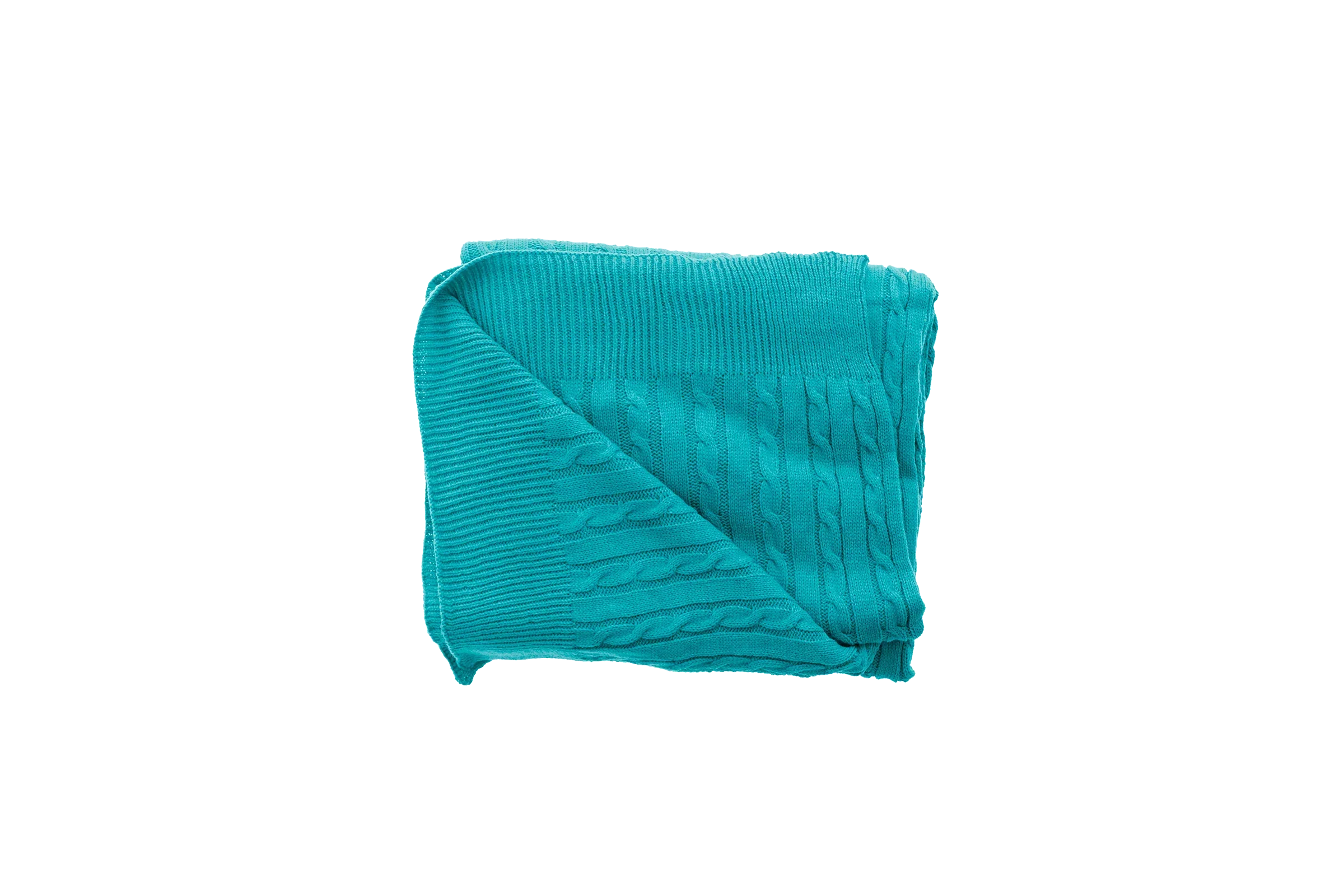 Teal - Cable Knit Blanket - notjust